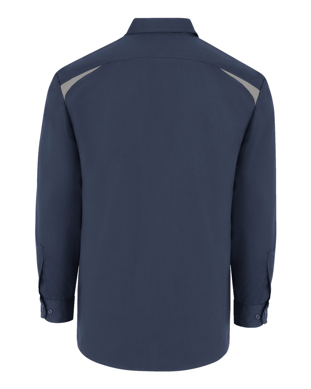 Rear View of Dark Navy/ Smoke Long Sleeve Performance Team Shirt - Tall Sizes - 6605T