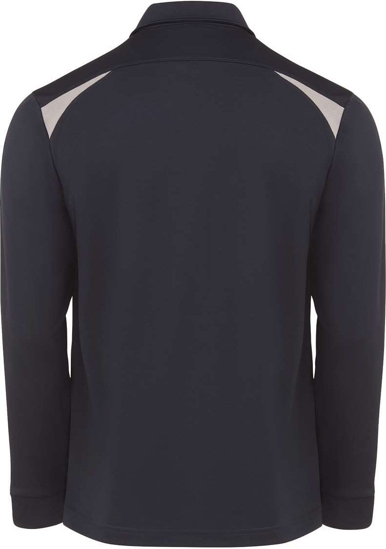Rear View of Dark Navy/ Smoke Team Performance Long Sleeve Shirt - LL66