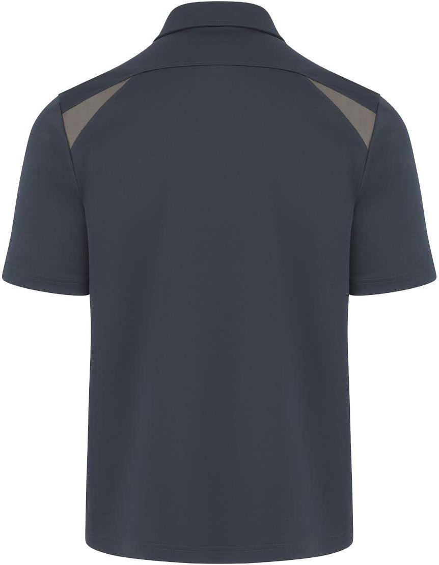Rear View of Dark Navy/ Smoke Team Performance Short Sleeve Work Shirt - LS66