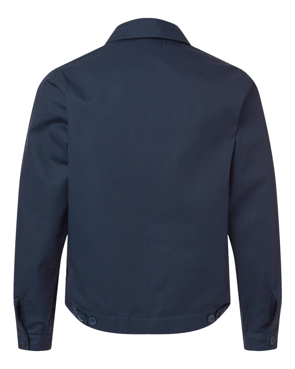 Rear View of Dark Navy Unlined Industrial Eisenhower Jacket - JT78