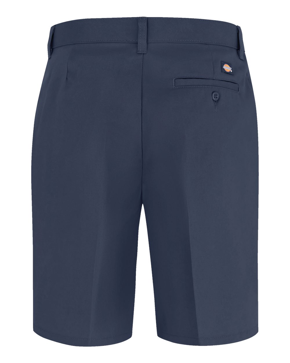 Rear View of Dark Navy Women's Flat Front Shorts - FR22