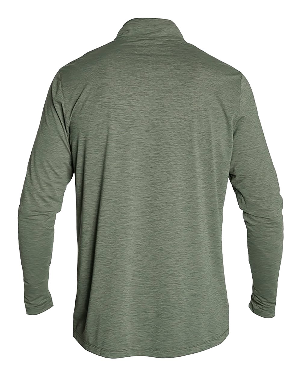 Rear View of Dark Olive Heathered Low Pro Quarter-Zip - MVQTRL9