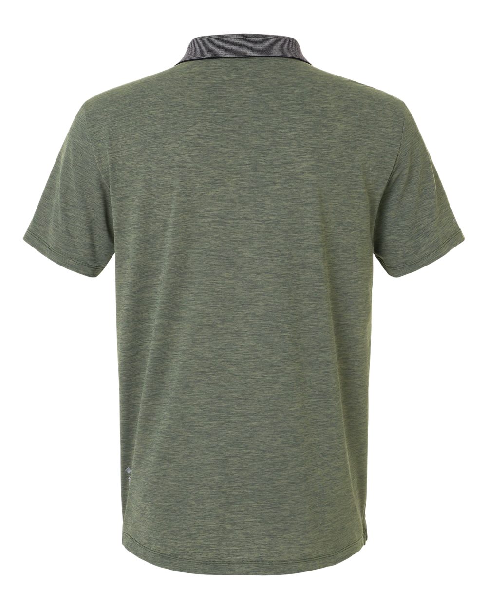 Rear View of Dark Olive Heathered Transit Tech Polo - MPTNTS0