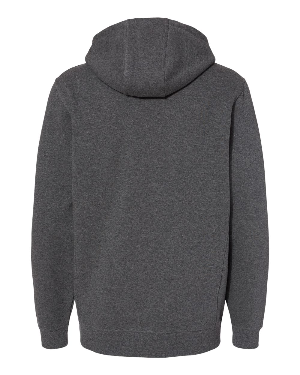 Rear View of Dark Oxford Woodland Fleece Hooded Pullover - 7035