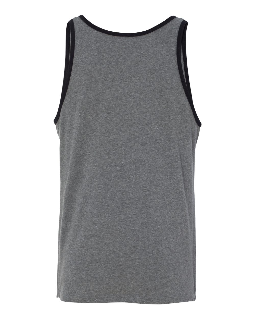 Rear View of Deep Heather/ Black Jersey Tank - 3480