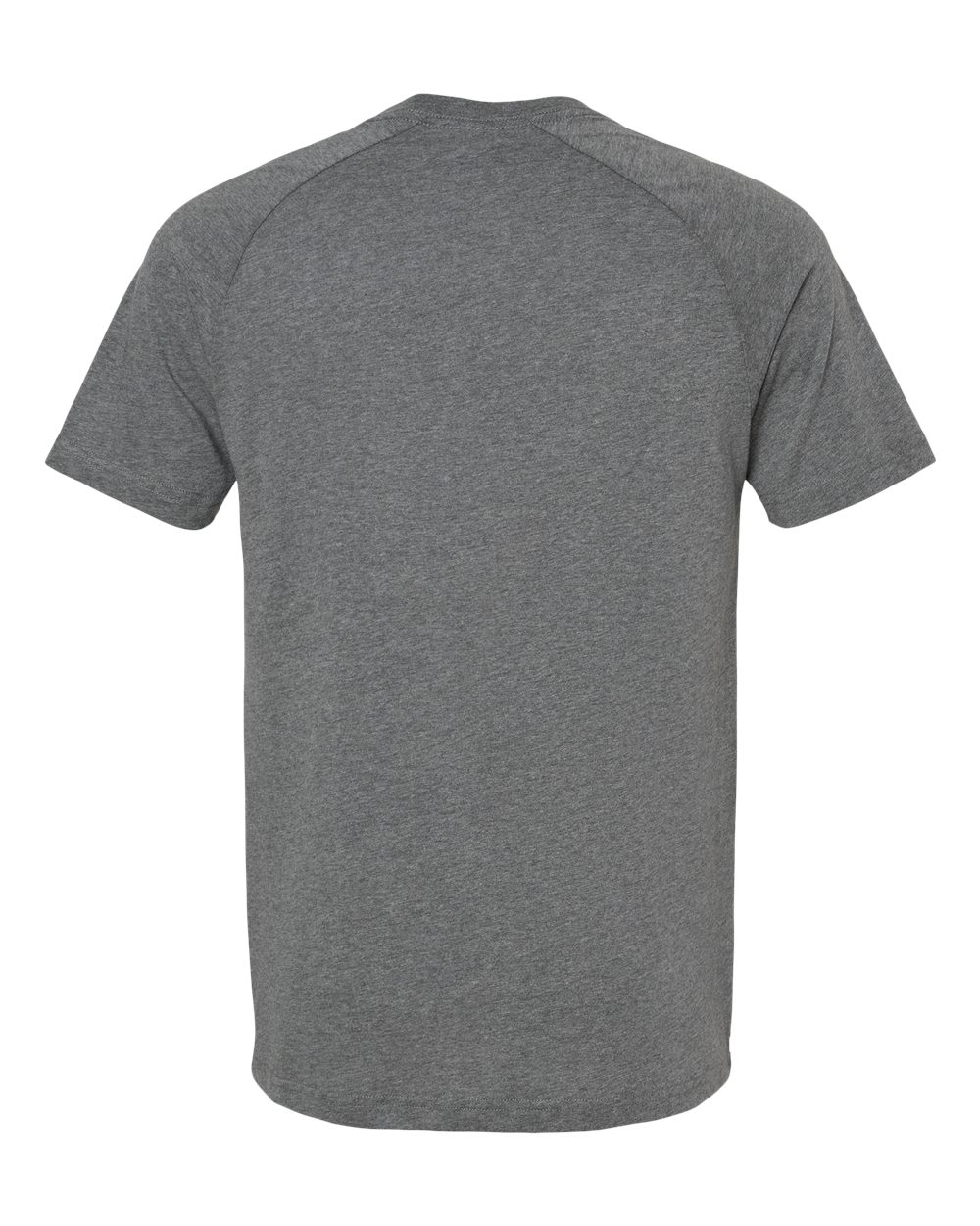 Rear View of Deep Heather Heather CVC Raglan Tee - 3201