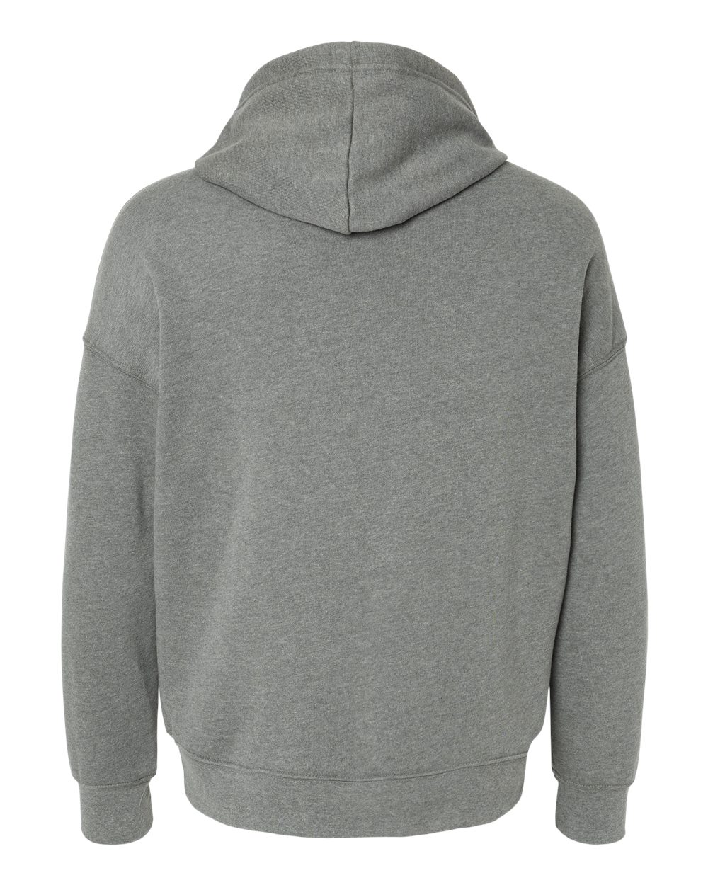 Rear View of Deep Heather Sponge Fleece Drop Shoulder Hoodie - 3729
