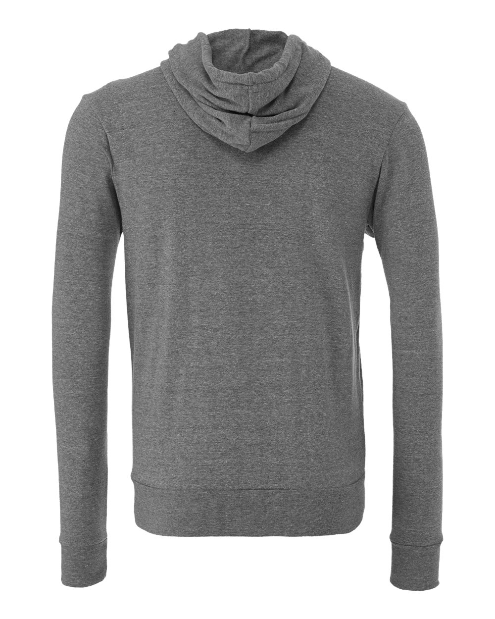 Rear View of Deep Heather Sponge Fleece Full-Zip Hoodie - 3739