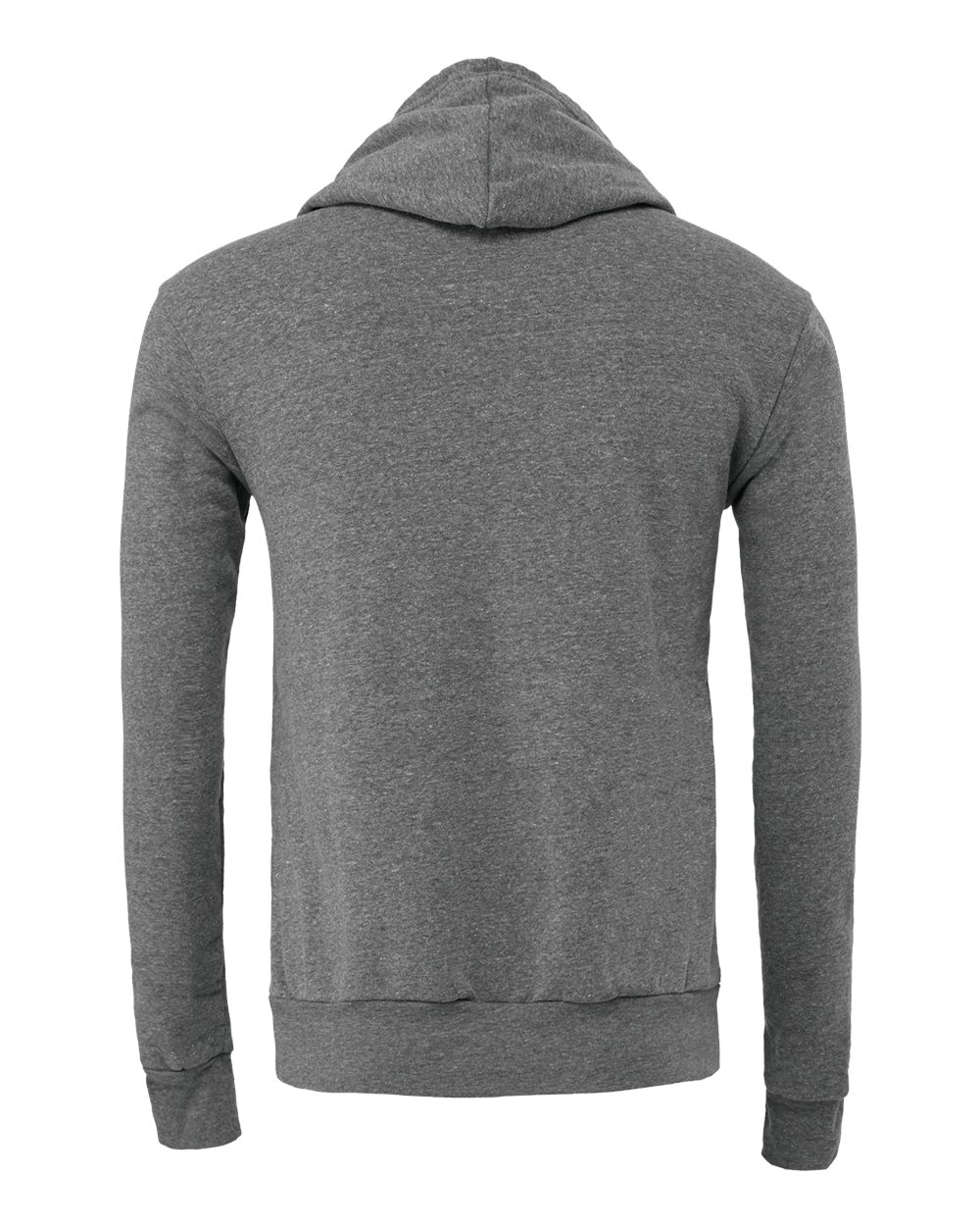Rear View of Deep Heather Sponge Fleece Hoodie - 3719