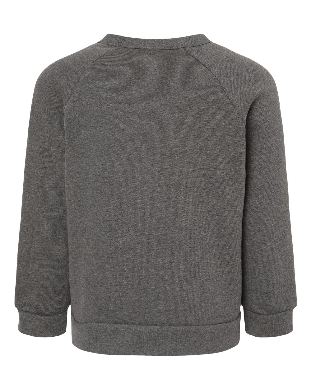 Rear View of Deep Heather Toddler Sponge Fleece Raglan Sweatshirt - 3901T