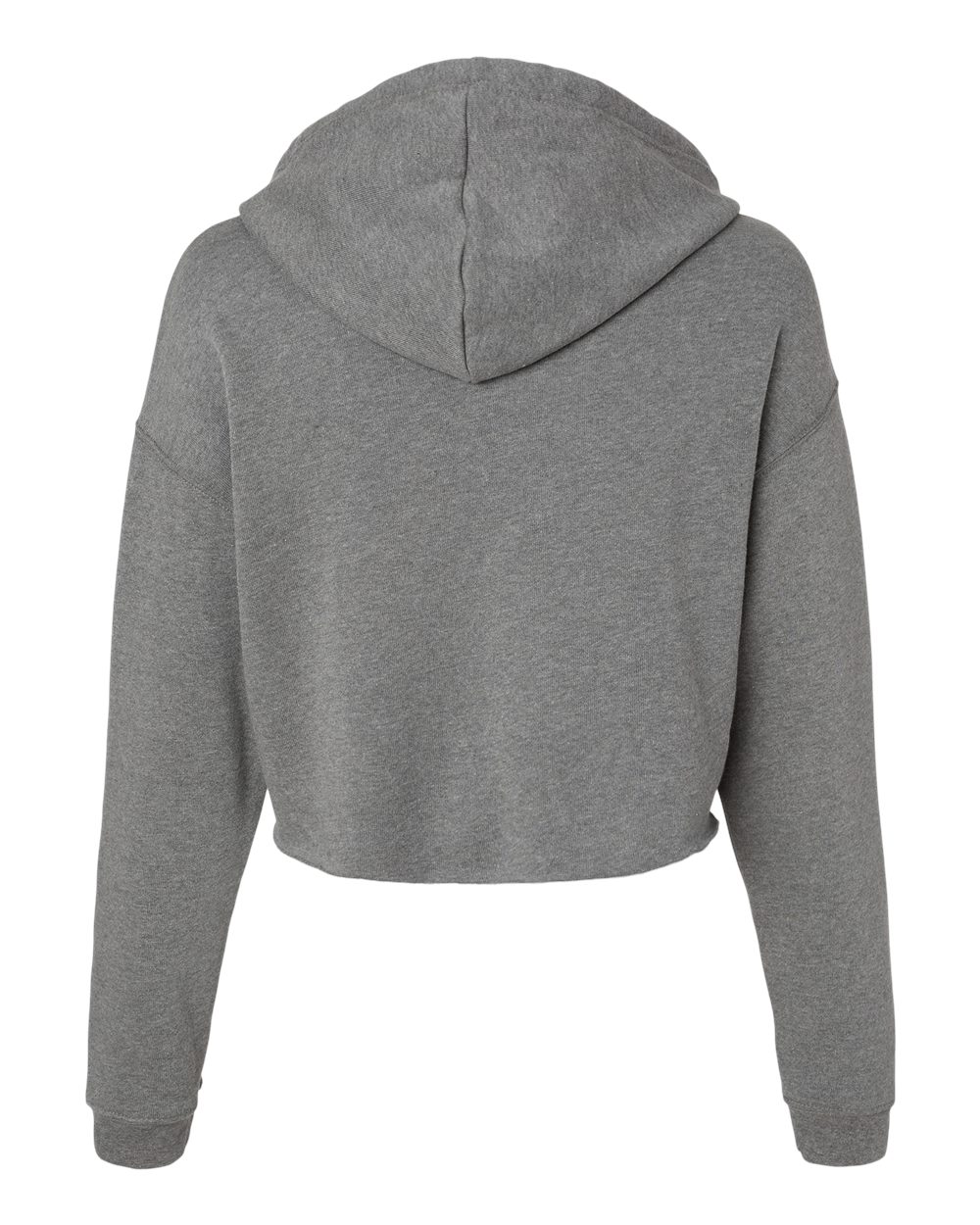 Rear View of Deep Heather Women's Crop Fleece Hoodie - 7502