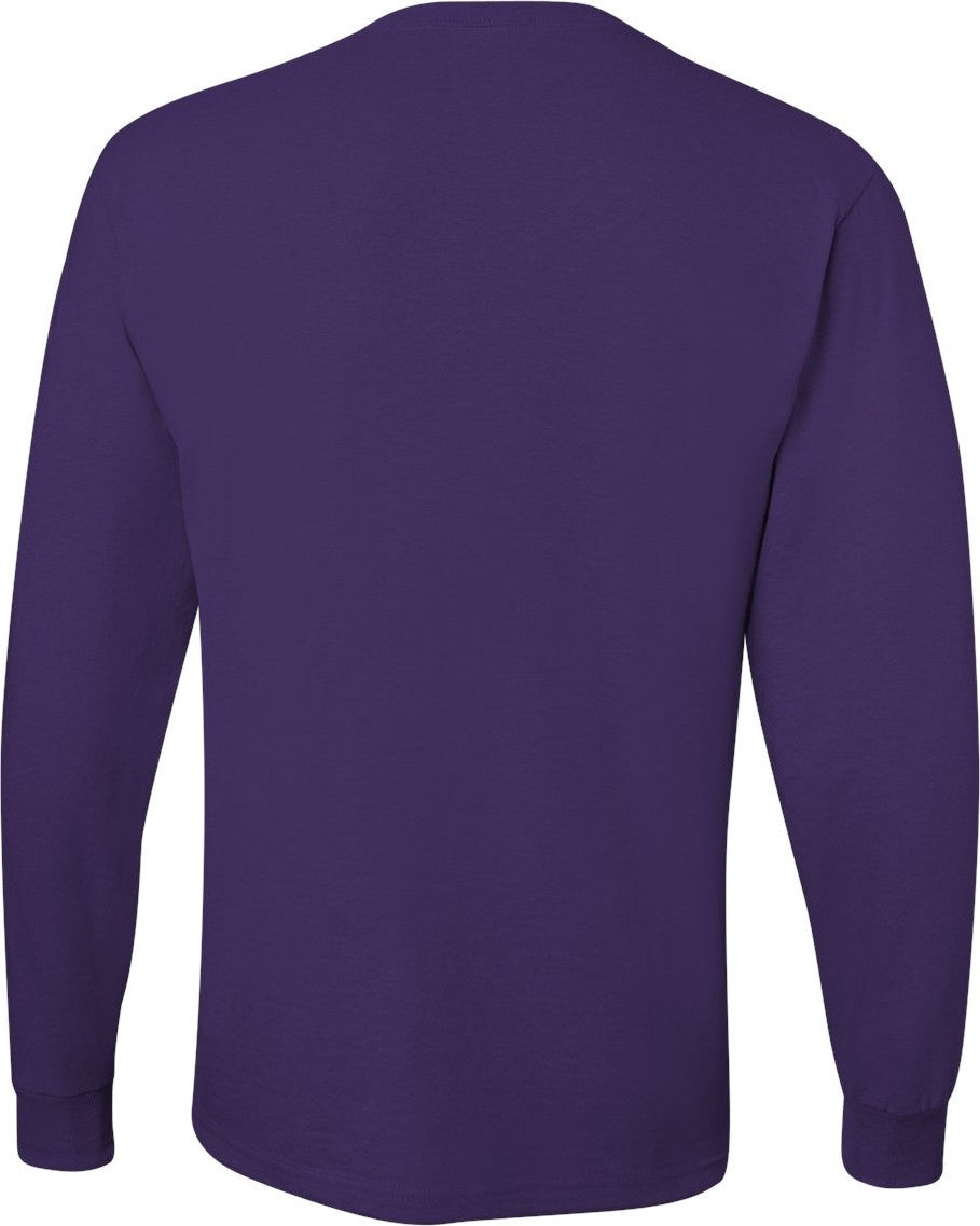 Rear View of Deep Purple Dri-Power® Long Sleeve 50/50 T-Shirt - 29LSR