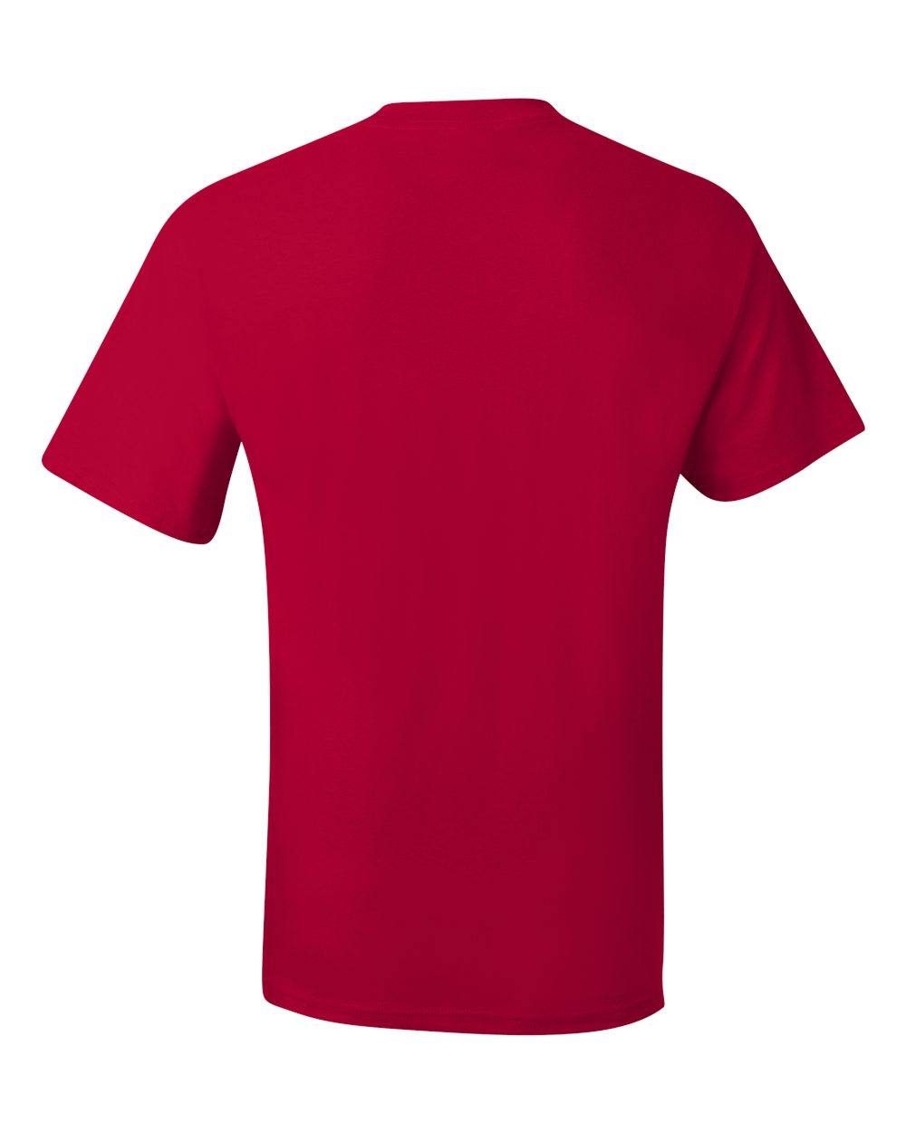 Rear View of Deep Red Beefy-T® Pocket T-Shirt - 5190