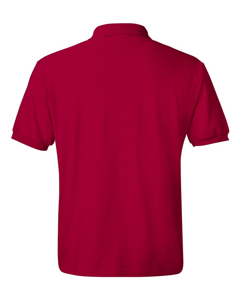 Rear View of Deep Red Ecosmart® Jersey Polo - 054X