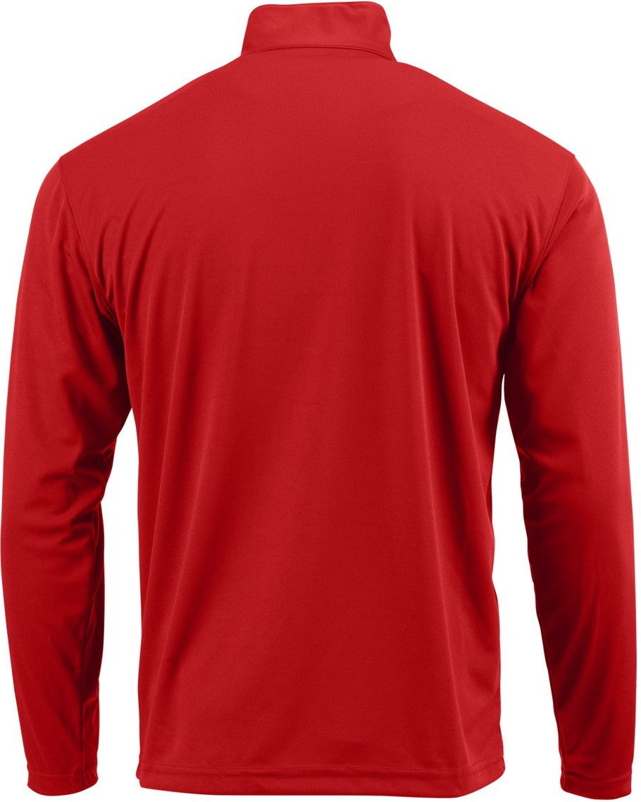 Rear View of Deep Red Malibu Performance Quarter-Zip Pullover - 350