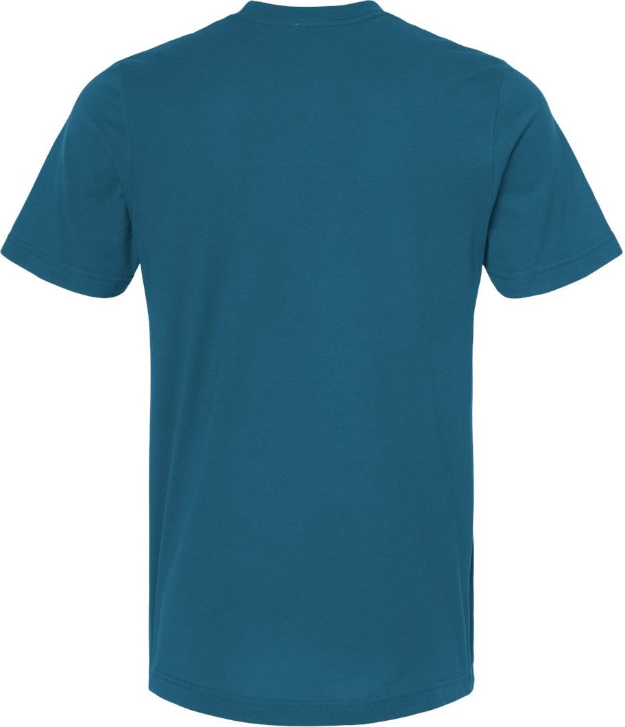 Rear View of Deep Teal Combed Cotton T-Shirt - 602