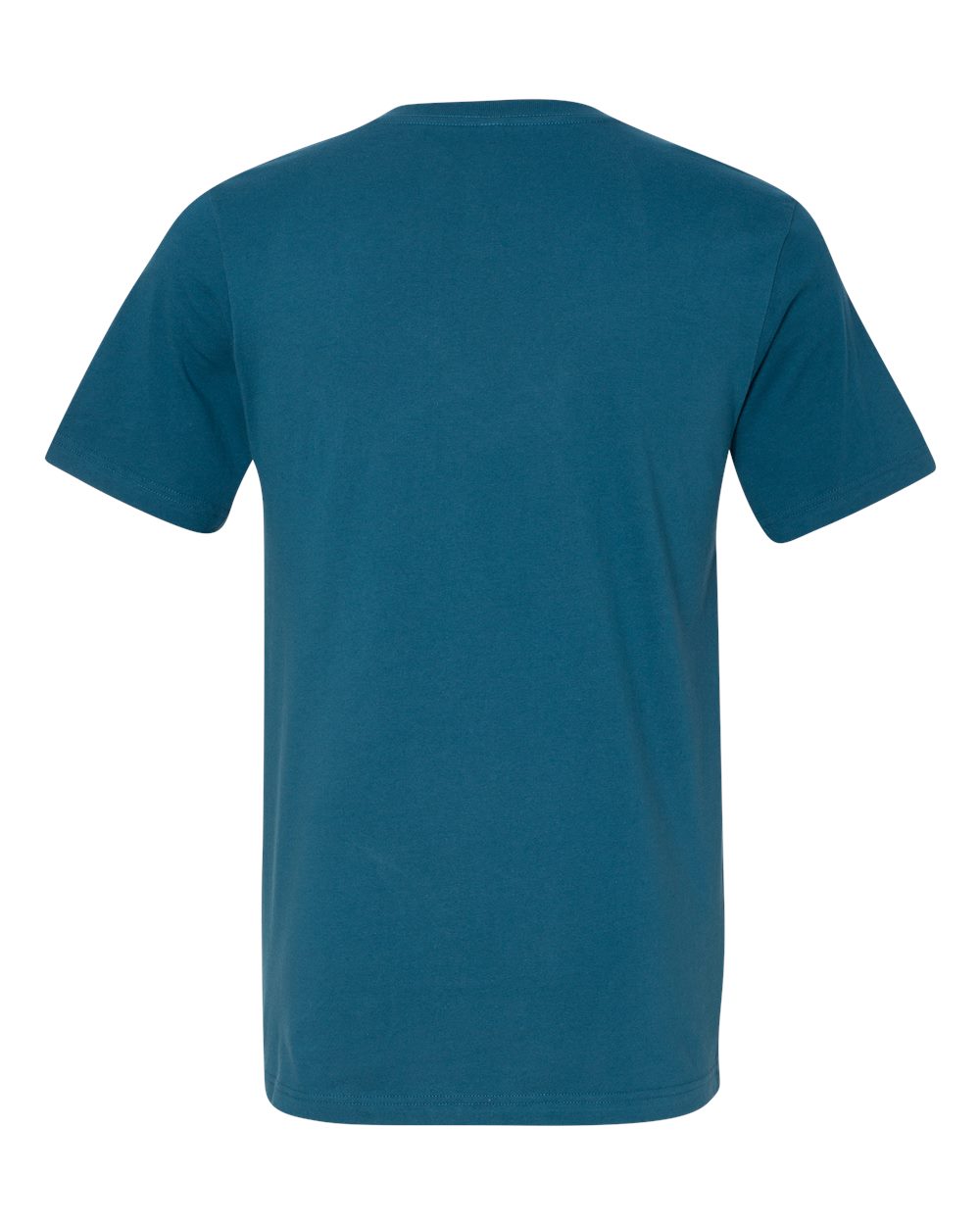 Rear View of Deep Teal Jersey V-Neck Tee - 3005