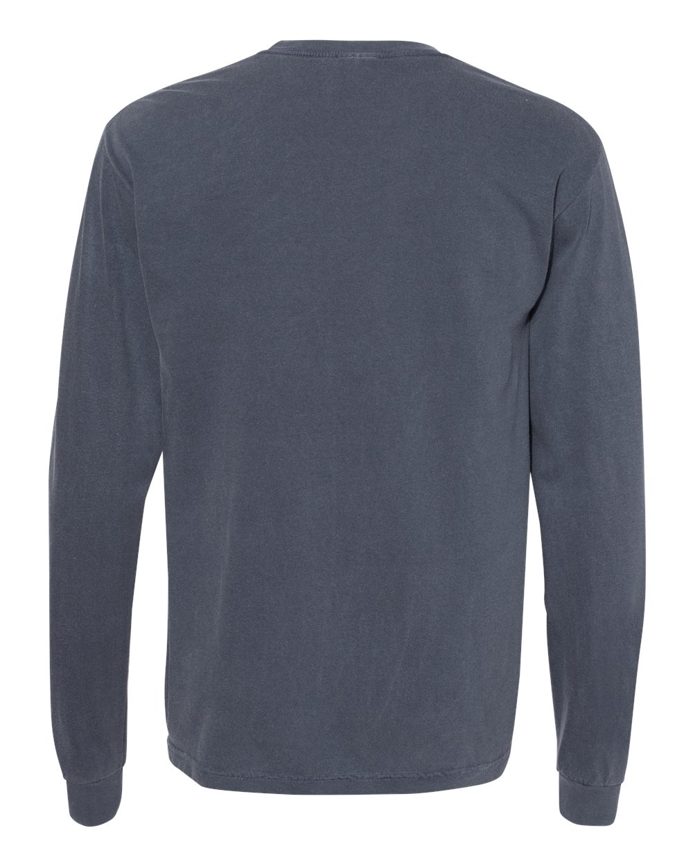 Rear View of Denim Garment-Dyed Heavyweight Long Sleeve T-Shirt - 6014