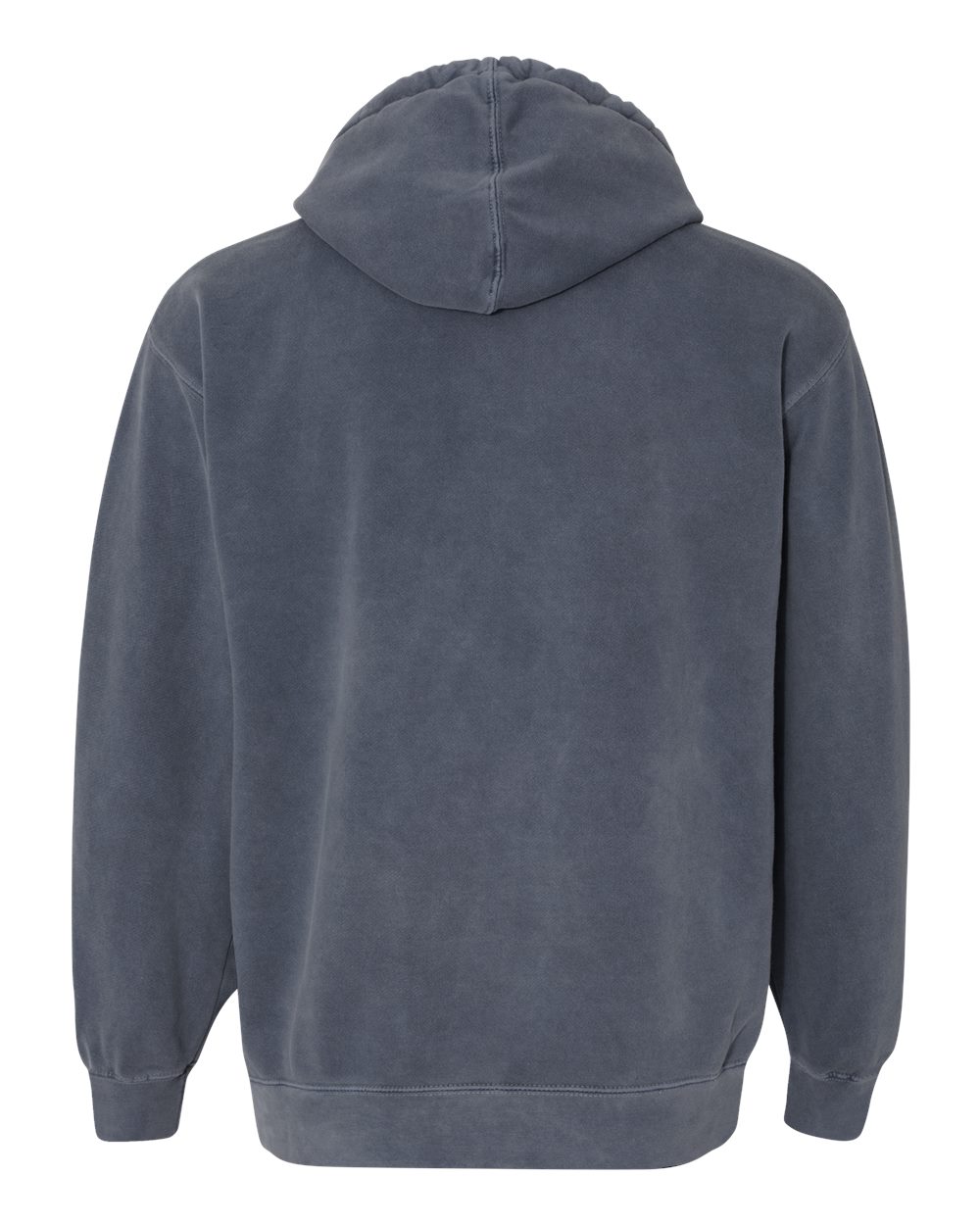 Rear View of Denim Garment-Dyed Hooded Sweatshirt - 1567