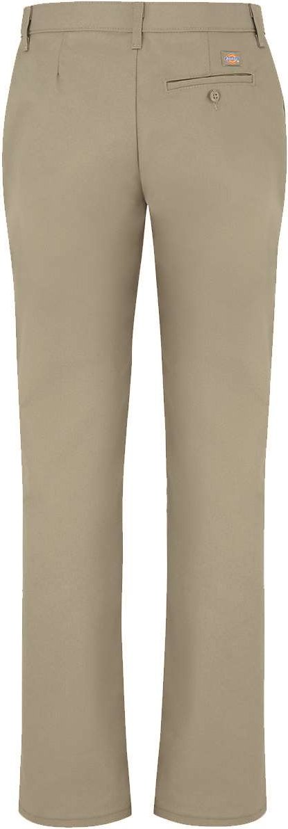Rear View of Desert Sand - 32I Women's Industrial Flat Front Pants - FP92