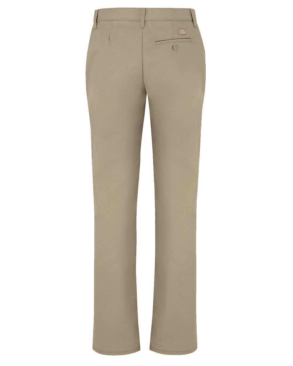 Rear View of Desert Sand - 37 Unhemmed Women's Industrial Flat Front Pants - Extended Sizes - FP92EXT
