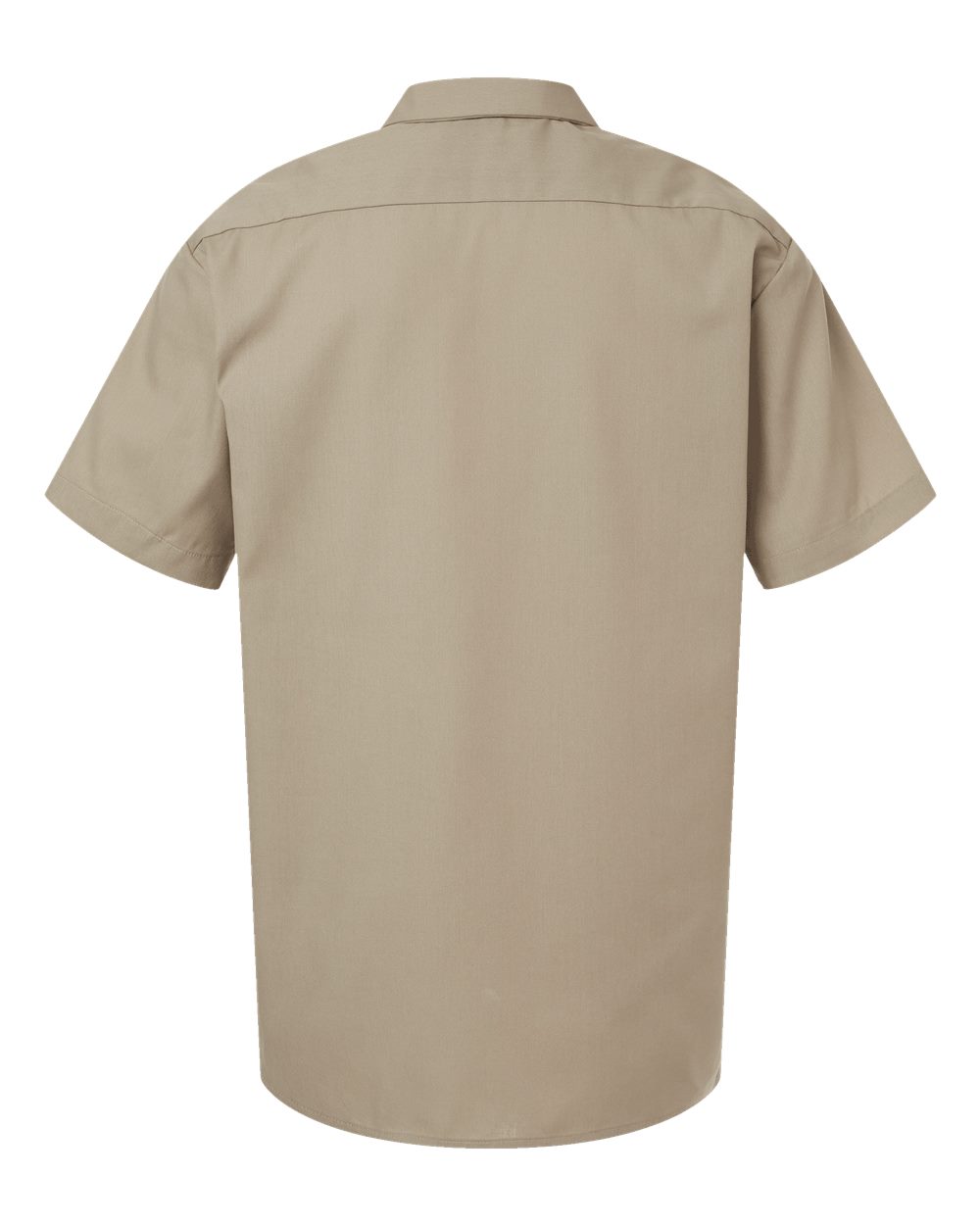 Rear View of Desert Sand Industrial Short Sleeve Work Shirt - Tall Sizes - S535T