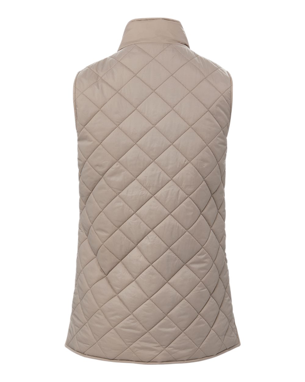 Rear View of Driftwood Women's Vintage Diamond Quilted Vest - W207359