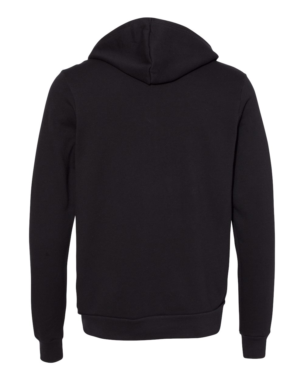 Rear View of DTG Black Sponge Fleece Full-Zip Hoodie - 3739