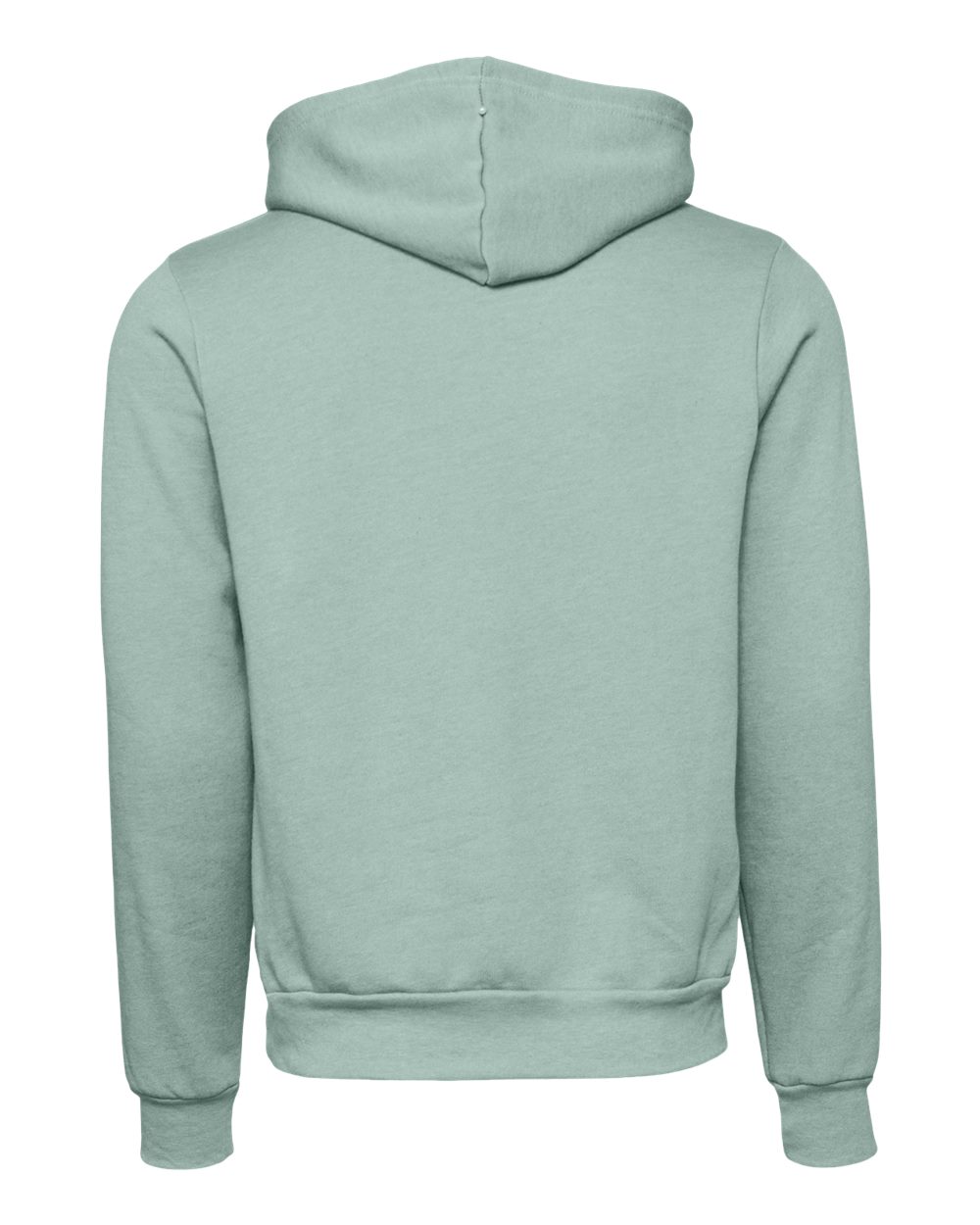 Rear View of Dusty Blue Sponge Fleece Hoodie - 3719