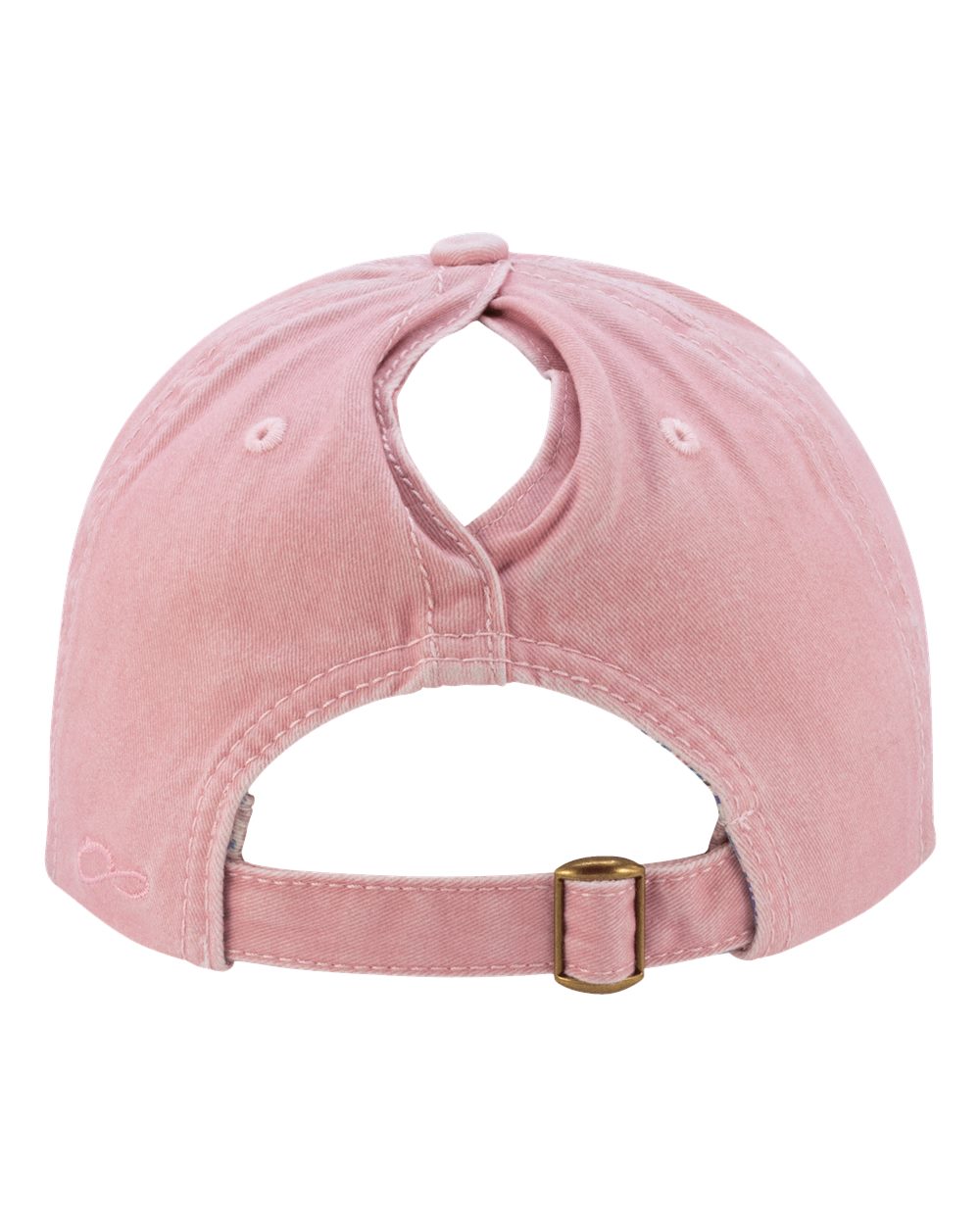 Rear View of Dusty Pink/ Floral Women's Pigment-Dyed with Fashion Undervisor Cap - CASSIE
