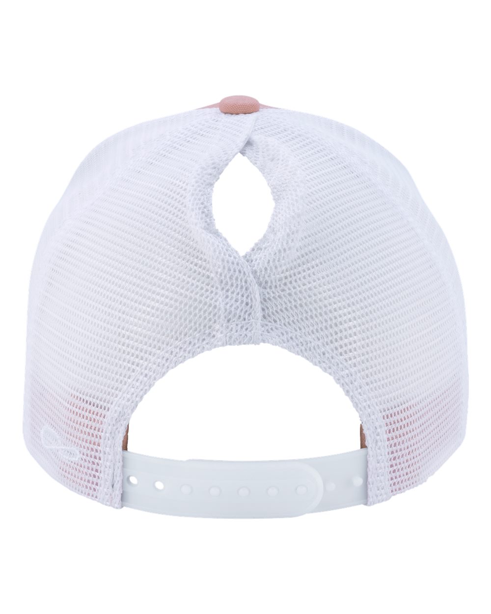 Rear View of Dusty Rose/ White Women's Modern Trucker Cap - CHARLIE