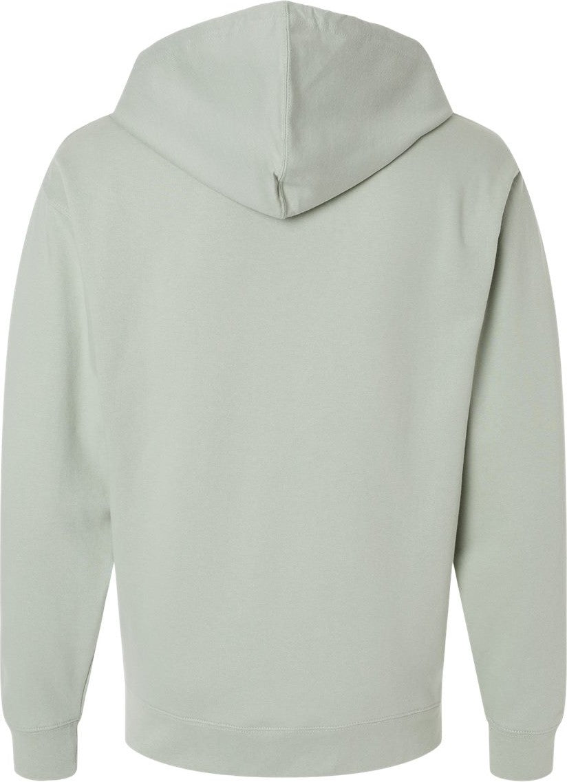 Rear View of Dusty Sage Midweight Hooded Sweatshirt - SS4500