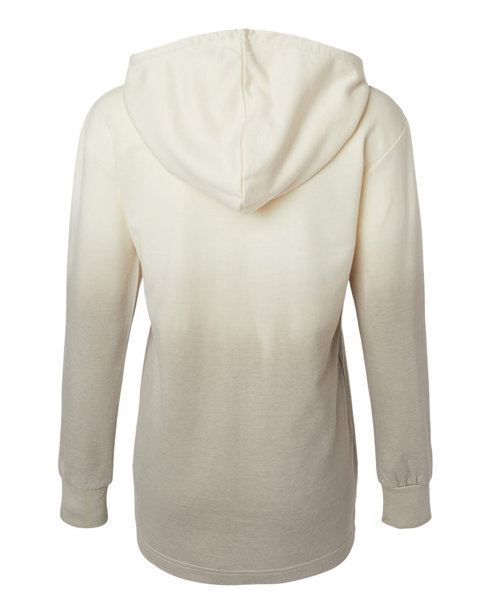 Rear View of Ecru/ Atmosphere Women's French Terry Ombré Hooded Sweatshirt - W20185