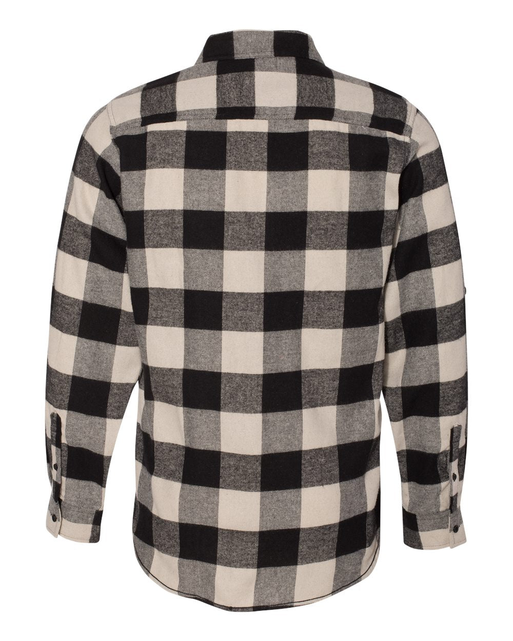 Front View of Ecru/ Black Buffalo Yarn-Dyed Flannel Shirt - 8210