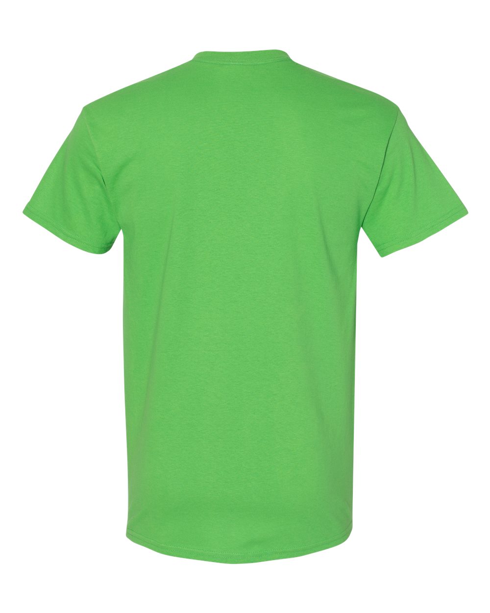 Rear View of Electric Green Heavy Cotton™ T-Shirt - 5000