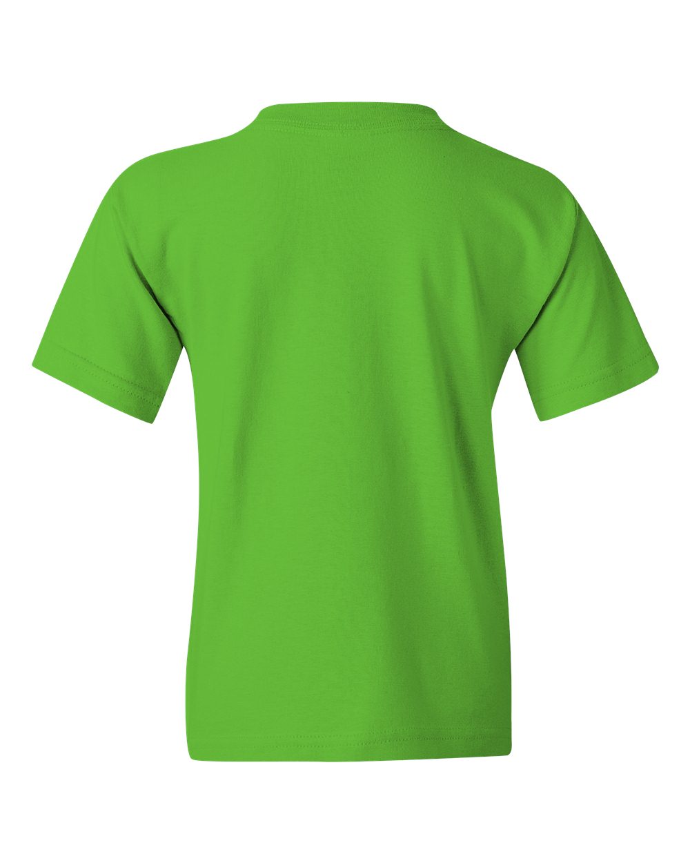 Rear View of Electric Green Heavy Cotton™ Youth T-Shirt - 5000B