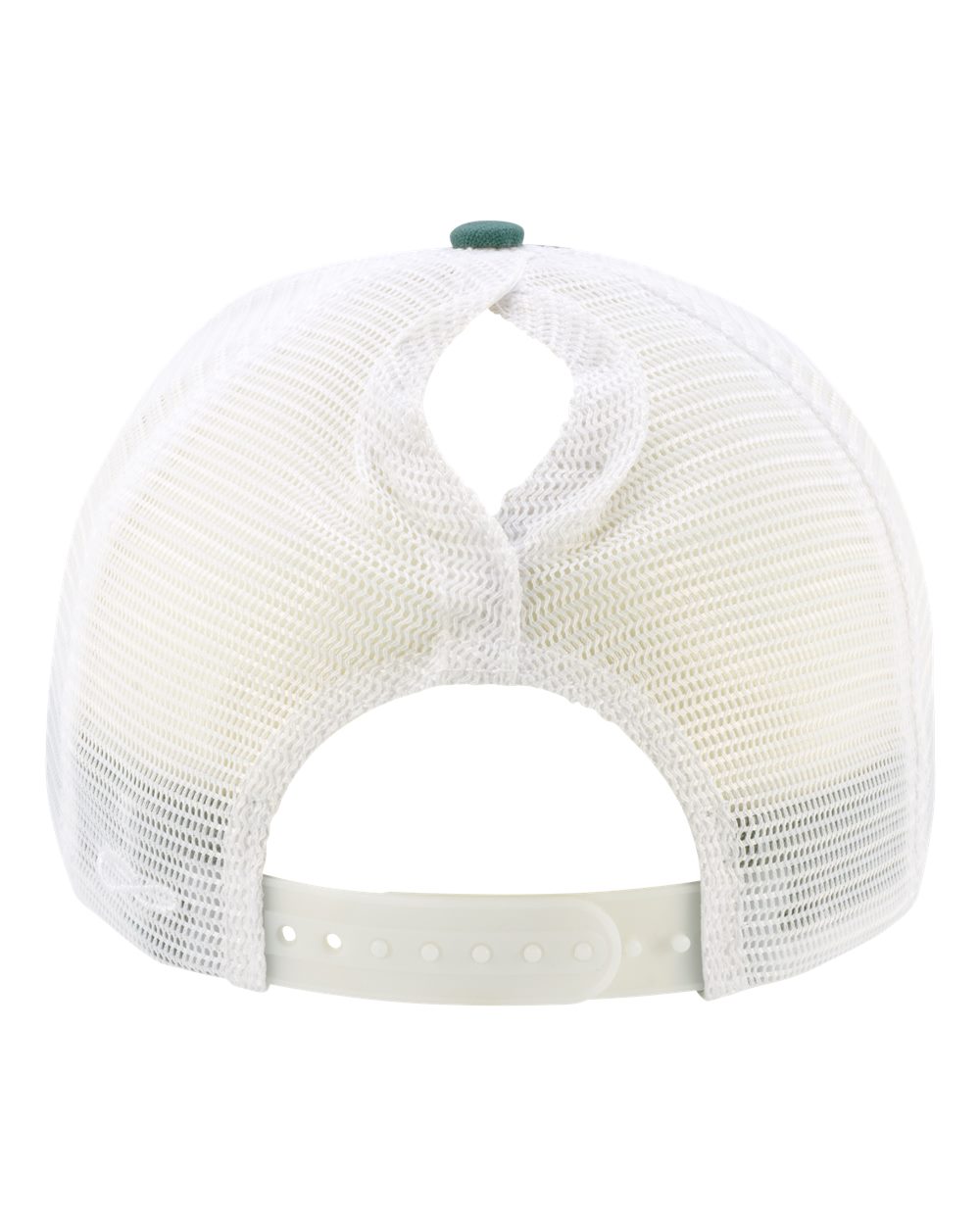 Rear View of Emerald/ White Women's Modern Trucker Cap - CHARLIE