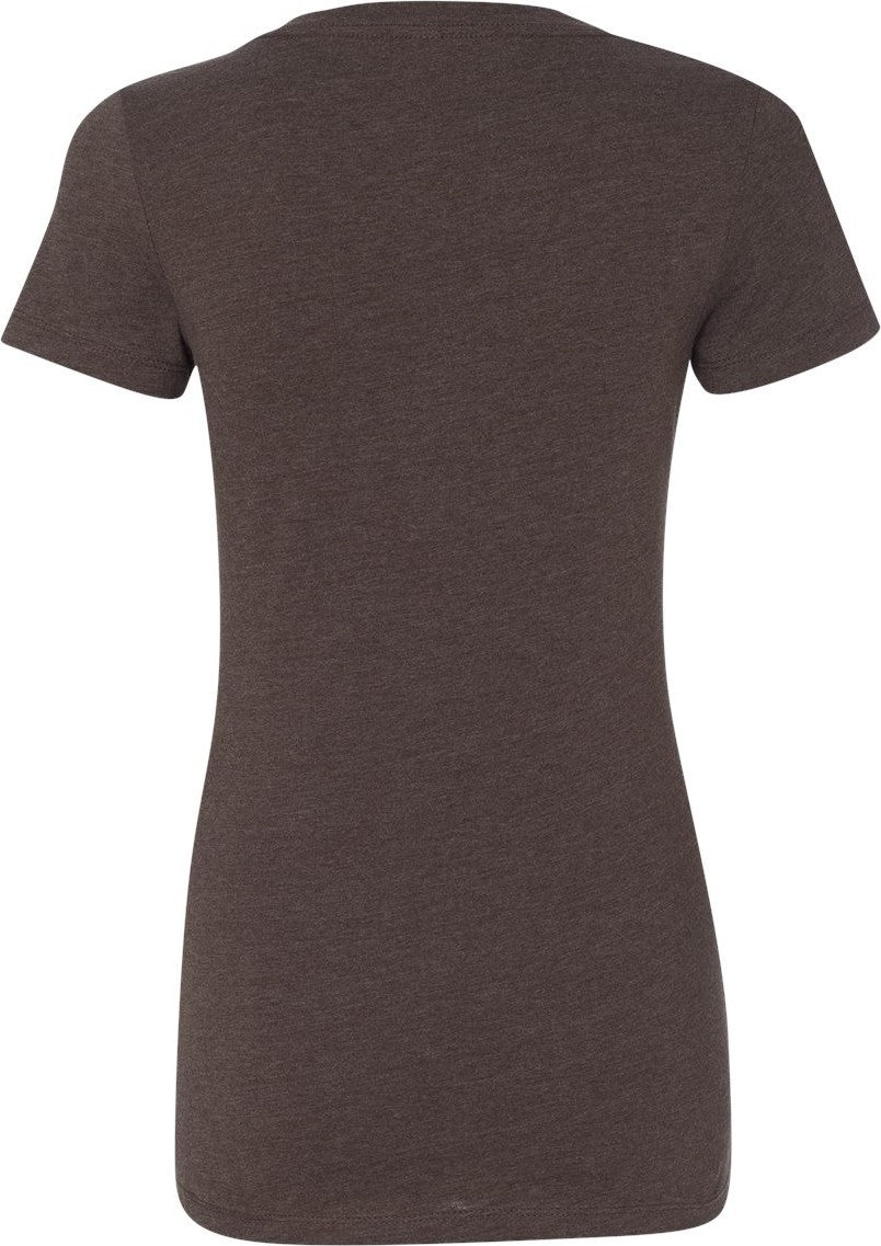 Rear View of Espresso Women’s CVC Deep V-Neck T-Shirt - 6640