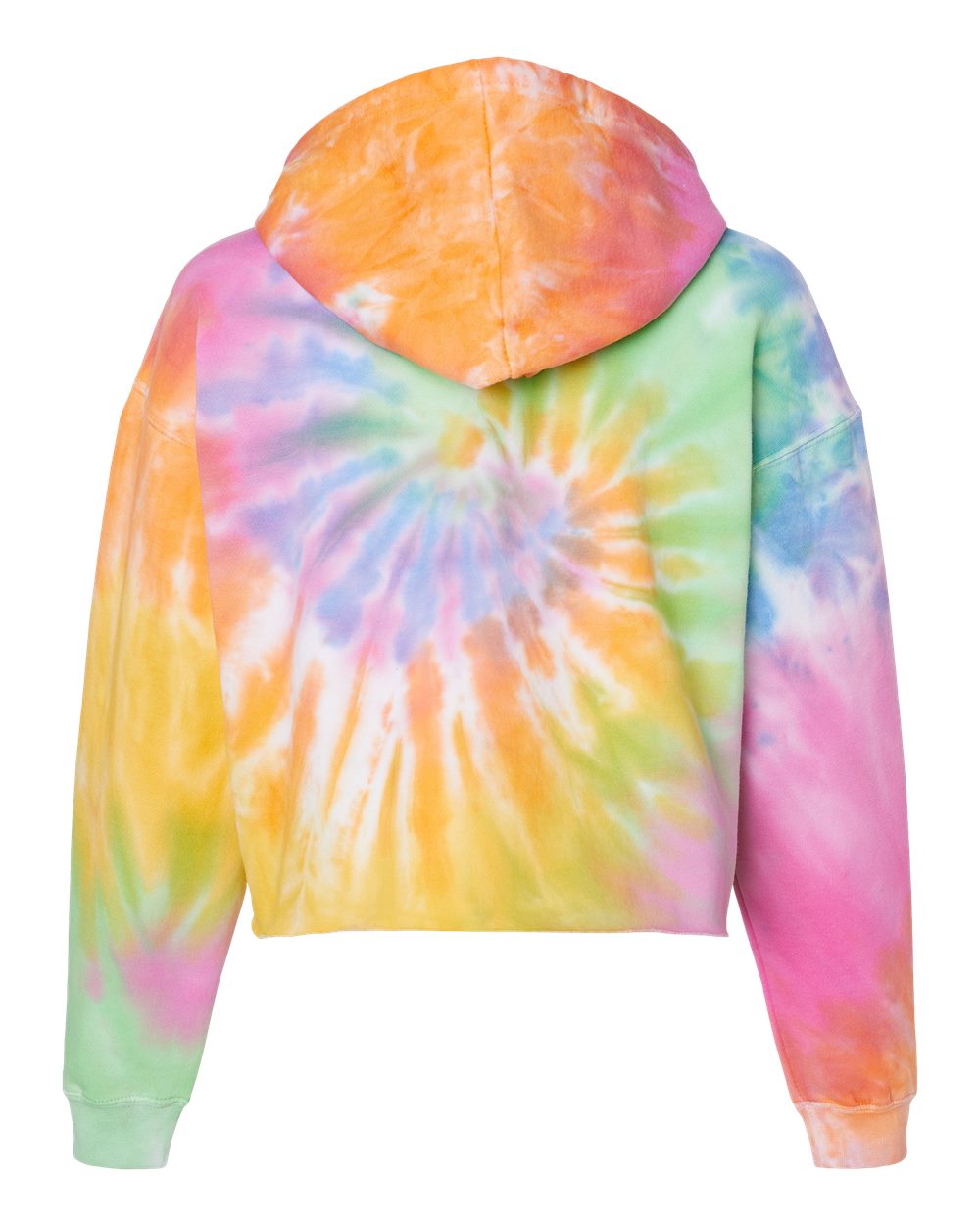 Rear View of Eternity Women's Tie-Dyed Crop Hooded Sweatshirt - 8333
