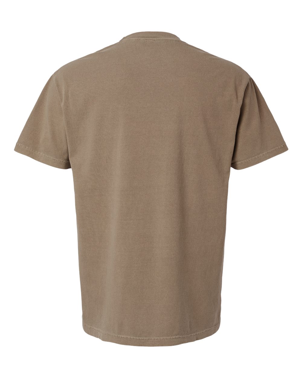 Rear View of Faded Brown Garment-Dyed Heavyweight Cotton Tee - 1301GD