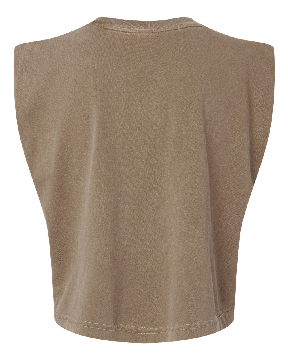 Rear View of Faded Brown Garment-Dyed Women's Heavyweight Muscle Tee - 307GD