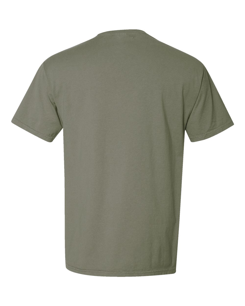Rear View of Faded Fatigue Garment-Dyed Pocket T-Shirt - GDH150
