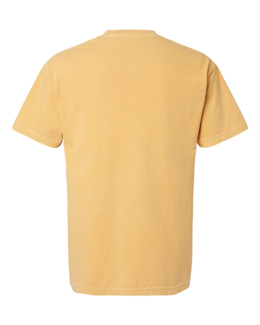 Rear View of Faded Mustard Garment-Dyed Heavyweight Cotton Tee - 1301GD