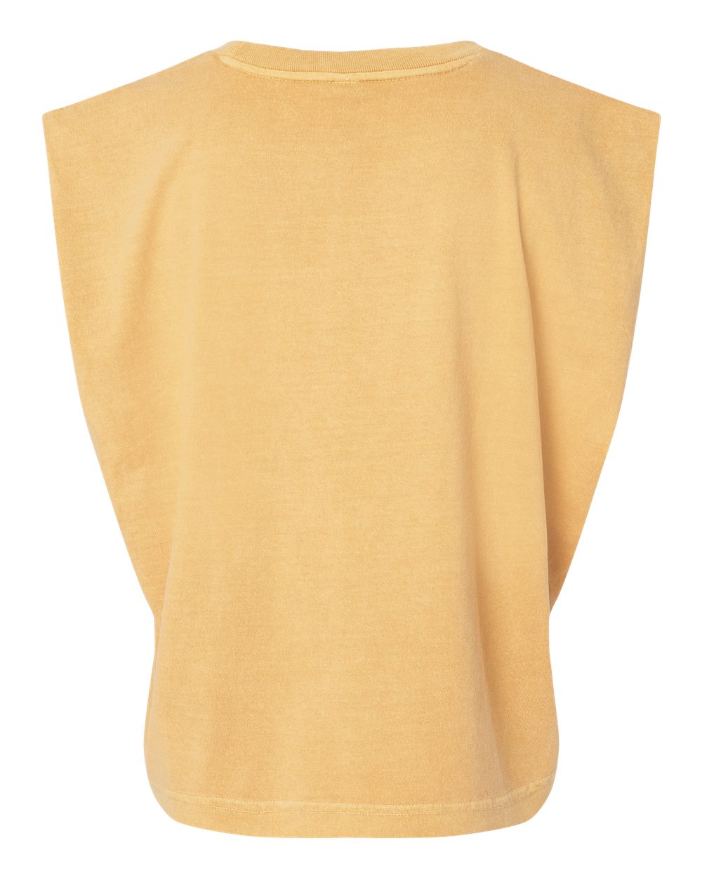 Rear View of Faded Mustard Garment-Dyed Women's Heavyweight Muscle Tee - 307GD