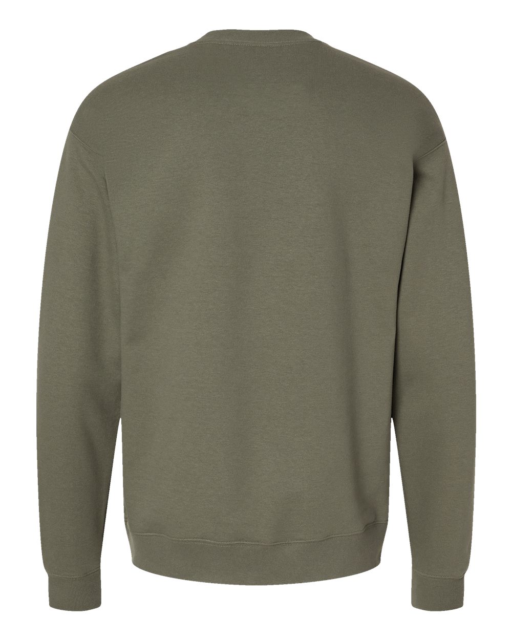 Rear View of Fatigue Green Perfect Sweats Crewneck Sweatshirt - RS160