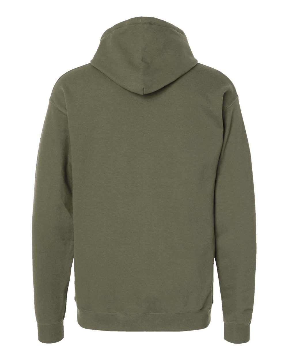 Rear View of Fatigue Green Perfect Sweats Hooded Sweatshirt - RS170
