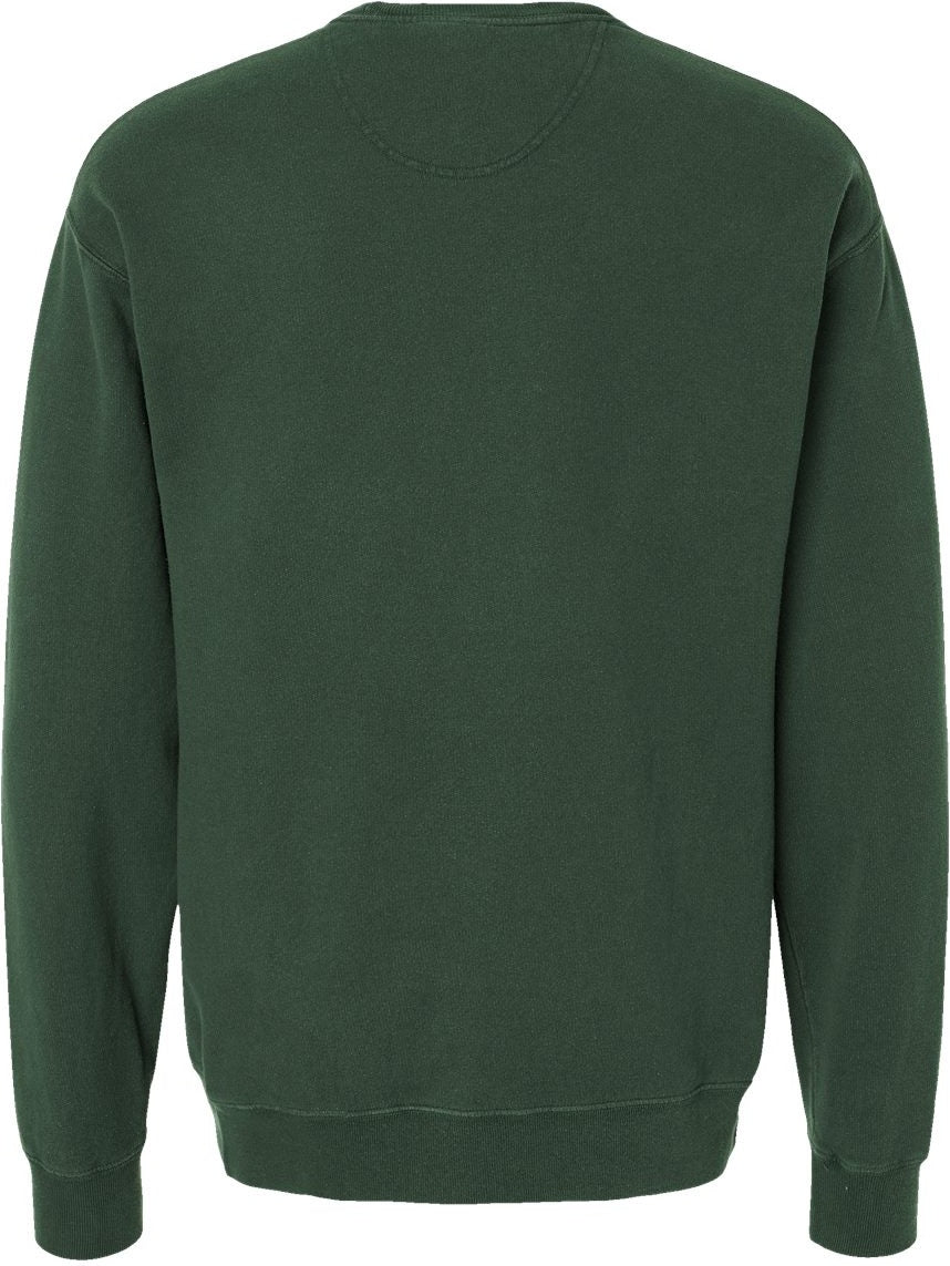 Rear View of Field Green Garment-Dyed Crewneck Sweatshirt - GDH400