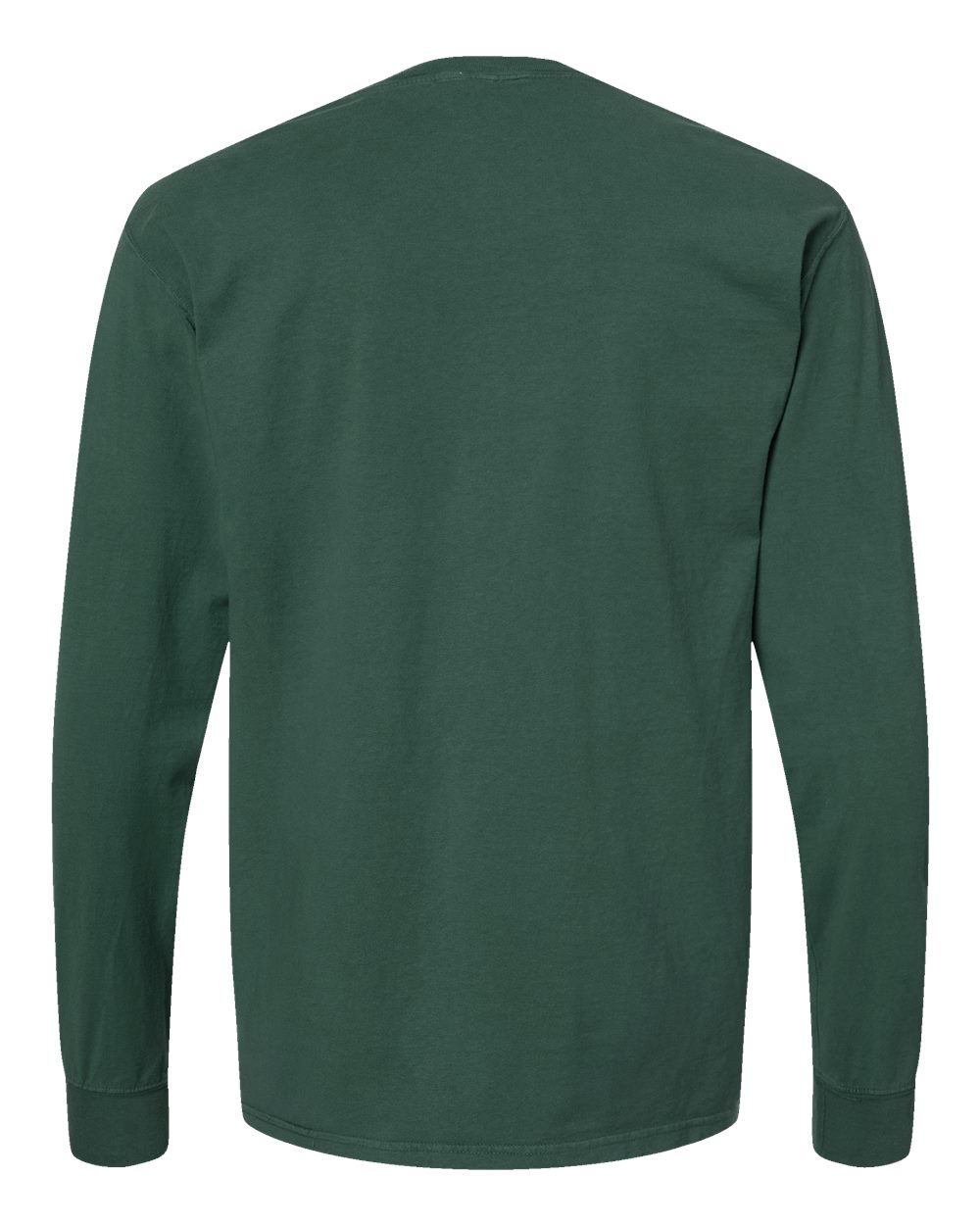 Rear View of Field Green Garment-Dyed Long Sleeve T-Shirt - GDH200