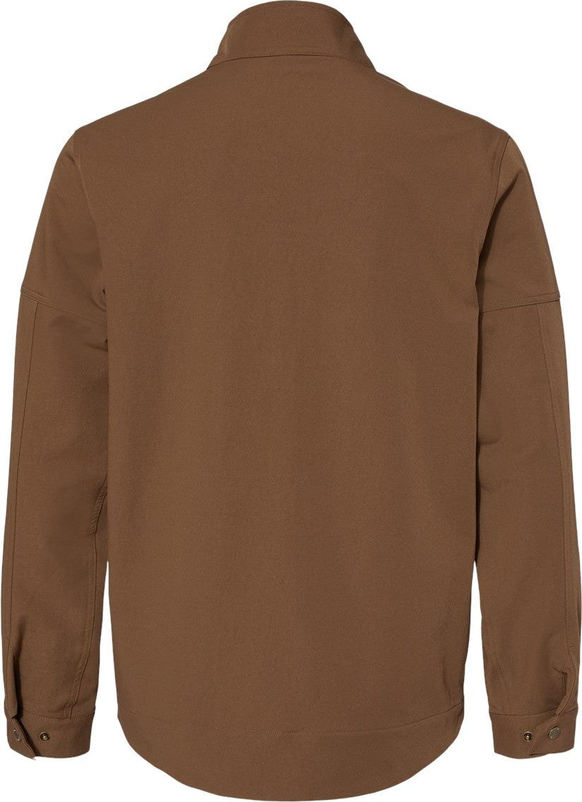 Rear View of Field Khaki Ace Woven Stretch Soft Shell Jacket - 5327