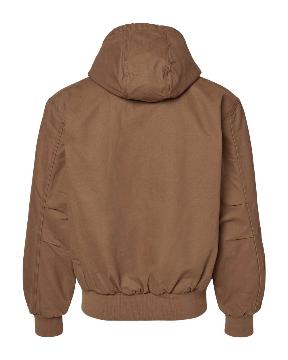 Rear View of Field Khaki Cheyenne Boulder Cloth™ Hooded Jacket with Tricot Quilt Lining - 5020